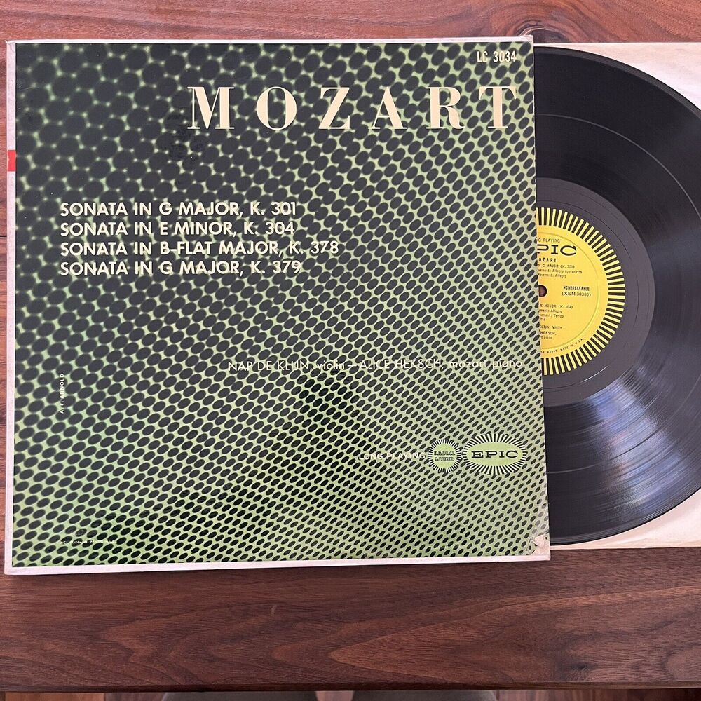 Mozart Sonatas Nap de Klijn Violin / Alice Heksch Piano Vinyl LP Epic LC 3034